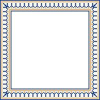 Vector colored square Yakut ornament. Infinite rectangle, border, frame of the northern peoples of the Far East