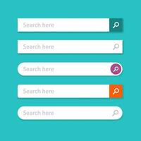 Search bar vector element design, set of web searching boxes with shadow ui website template isolated on blue color background image