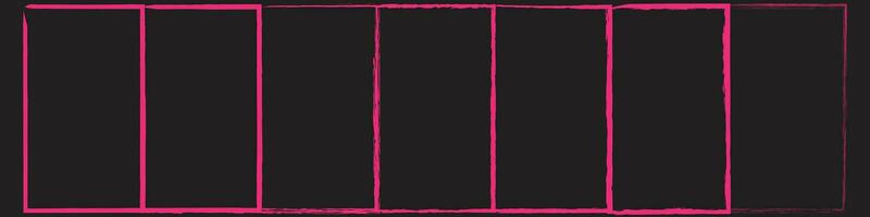 Grunge square and rectangle frames. Ink empty black boxes set. Rectangle borders collections. Rubber square stamp imprint. Vector illustration isolated on white background.