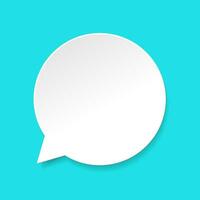 Speech bubble vector icon, flat cartoon empty or blank dialogue ballon for text in paper style isolated image