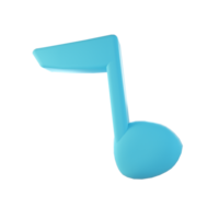 3d blauw muziek- Notitie png