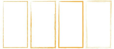 Grunge square and rectangle frames. Ink empty black boxes set. Rectangle borders collections. Rubber square stamp imprint. Vector illustration isolated on white background.