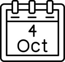 October 4 Vector Icon