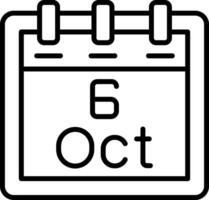 October 6 Vector Icon