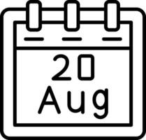 August 20 Vector Icon