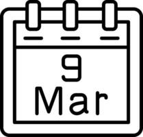 March 9 Vector Icon