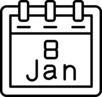 January 8 Vector Icon