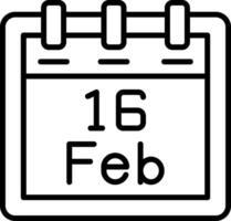 February 16 Vector Icon