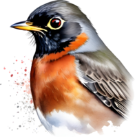 A watercolor painting of a bird. AI-Generated. png