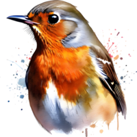 A watercolor painting of a bird. AI-Generated. png