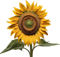 A painting of a sunflower. AI-Generated. png