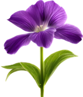 een schilderij van Purper bloemen met bladeren. ai-gegenereerd. png