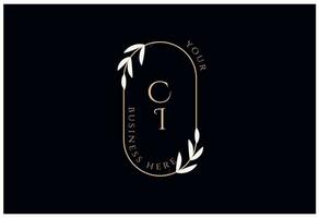 CT vector logo with wedding ceremony for branding design