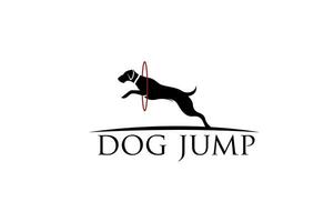 dog jump play training logo vector