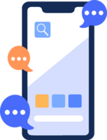 teléfono inteligente concepto en ux ui plano estilo png