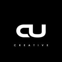CU Letter Initial Logo Design Template Vector Illustration