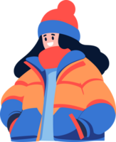 main tiré personnages avec chandails dans hiver dans plat style png