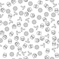 Gear, Cogwheel, Paint roller, Dye, Suitcase Seamless Pattern for printing, wrapping, design, sites, shops, apps vector