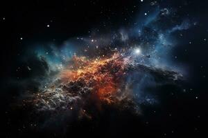 grande explosión en profundo espacio. nacimiento de el universo foto