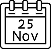 November 25 Vector Icon