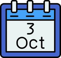 October 3 Vector Icon