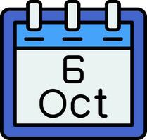 October 6 Vector Icon