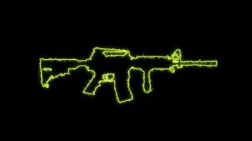 Beautiful Neon Glowing Assault Rifle Weapon video