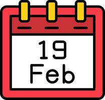 February 19 Vector Icon