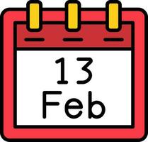 February 13 Vector Icon