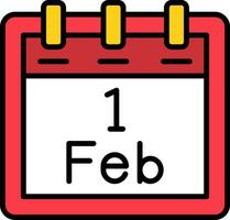 February 1 Vector Icon