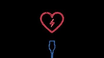 Heart Charging Animation 4K with Black Background video