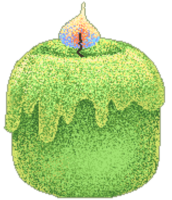 Pixel green candle png