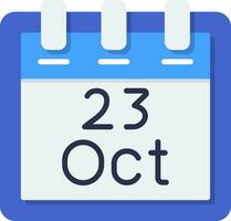 October 23 Vector Icon