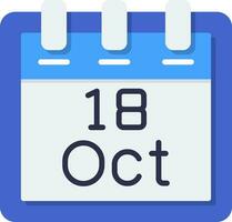 October 18 Vector Icon