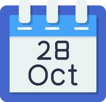 October 28 Vector Icon