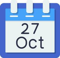 October 27 Vector Icon