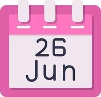 June 26 Vector Icon