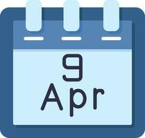 April 9 Vector Icon