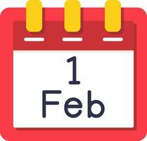 February 1 Vector Icon