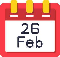 February 26 Vector Icon