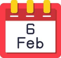 February 6 Vector Icon