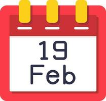 February 19 Vector Icon