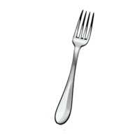 Fork Hand Drawn Cartoon Style Illustration AI Generated png