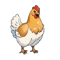 Chicken Animal Hand Drawn Cartoon Style Illustration AI Generated png