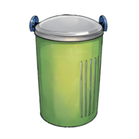 Trash Bin Hand Drawn Cartoon Style Illustration AI Generated png