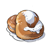 Cream Bun Hand Drawn Cartoon Style Illustration AI Generated png