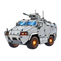 Armored vehicle Hand Drawn Cartoon Style Illustration AI Generated png