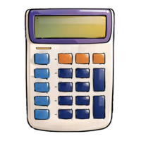 Calculator Hand Drawn Cartoon Style Illustration AI Generated png