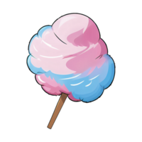 Cotton Candy Hand Drawn Cartoon Style Illustration AI Generated png