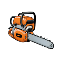 Chainsaw Hand Drawn Cartoon Style Illustration AI Generated png